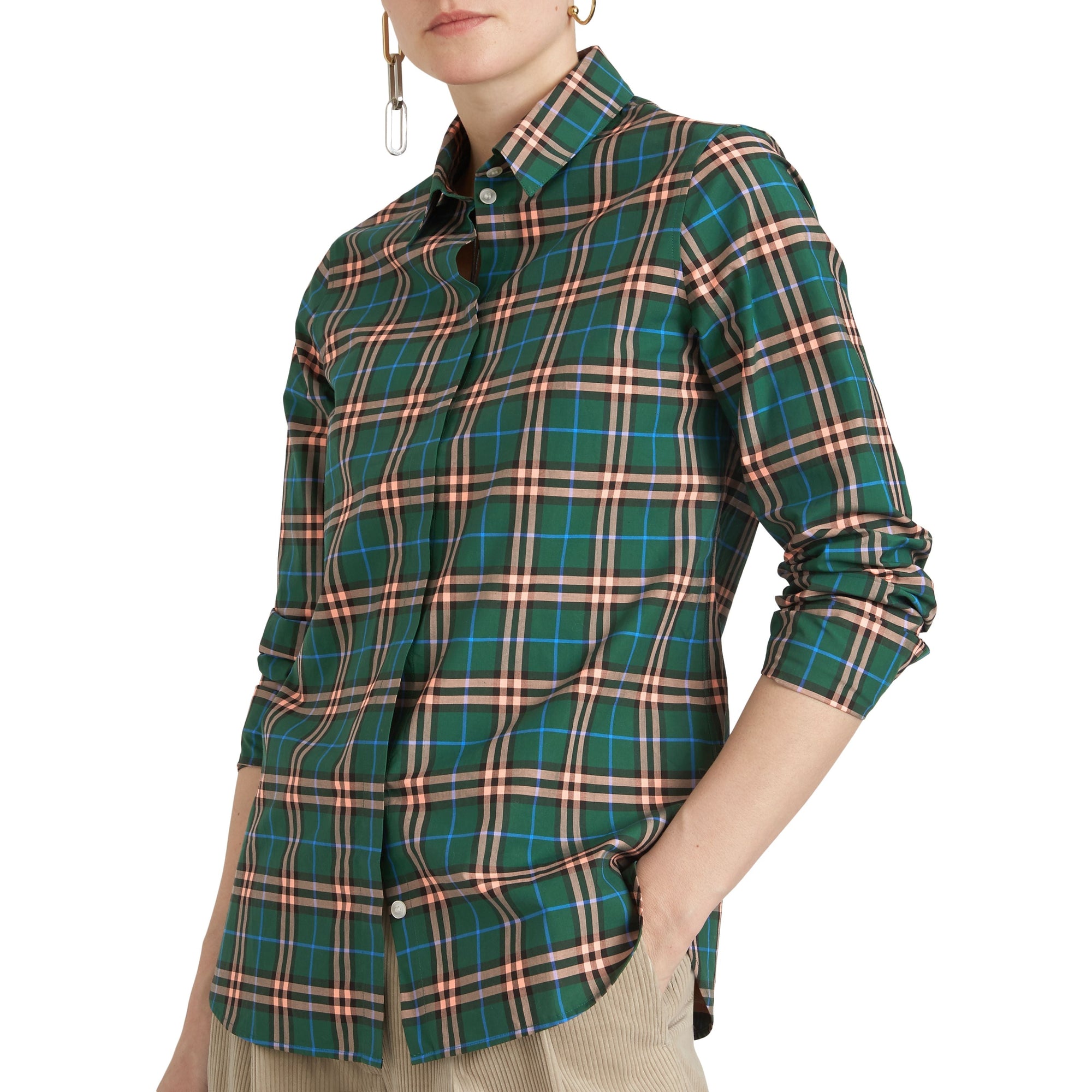 DARK FOREST GREEN CH Chemise en coton à motif check