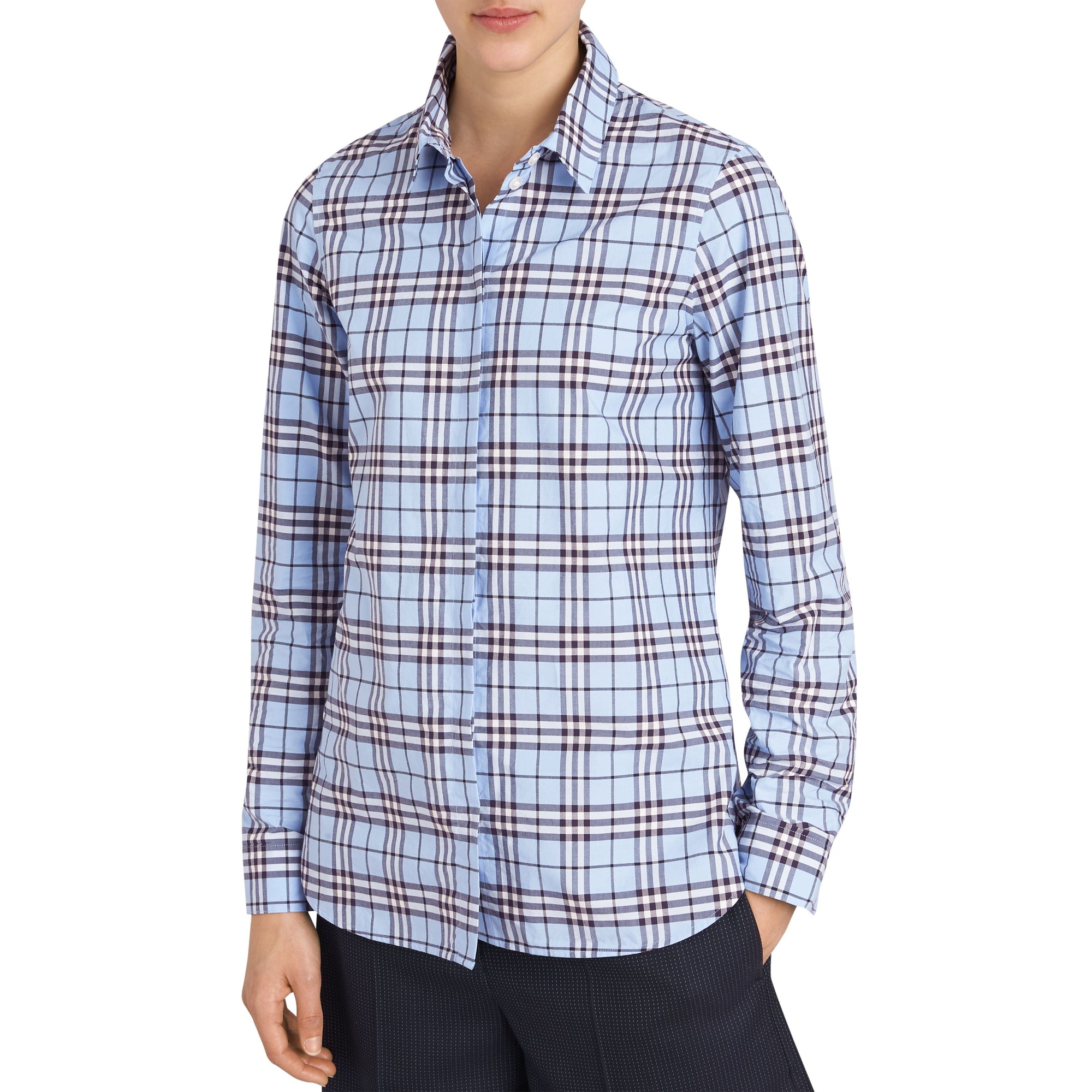 SKY BLUE IP CHK Chemise en coton à motif check