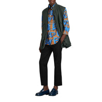 BRIGHT BLUE IP PTN Chemise à motif Vintage check et graffiti