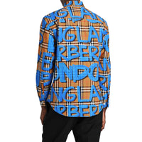 BRIGHT BLUE IP PTN Chemise à motif Vintage check et graffiti