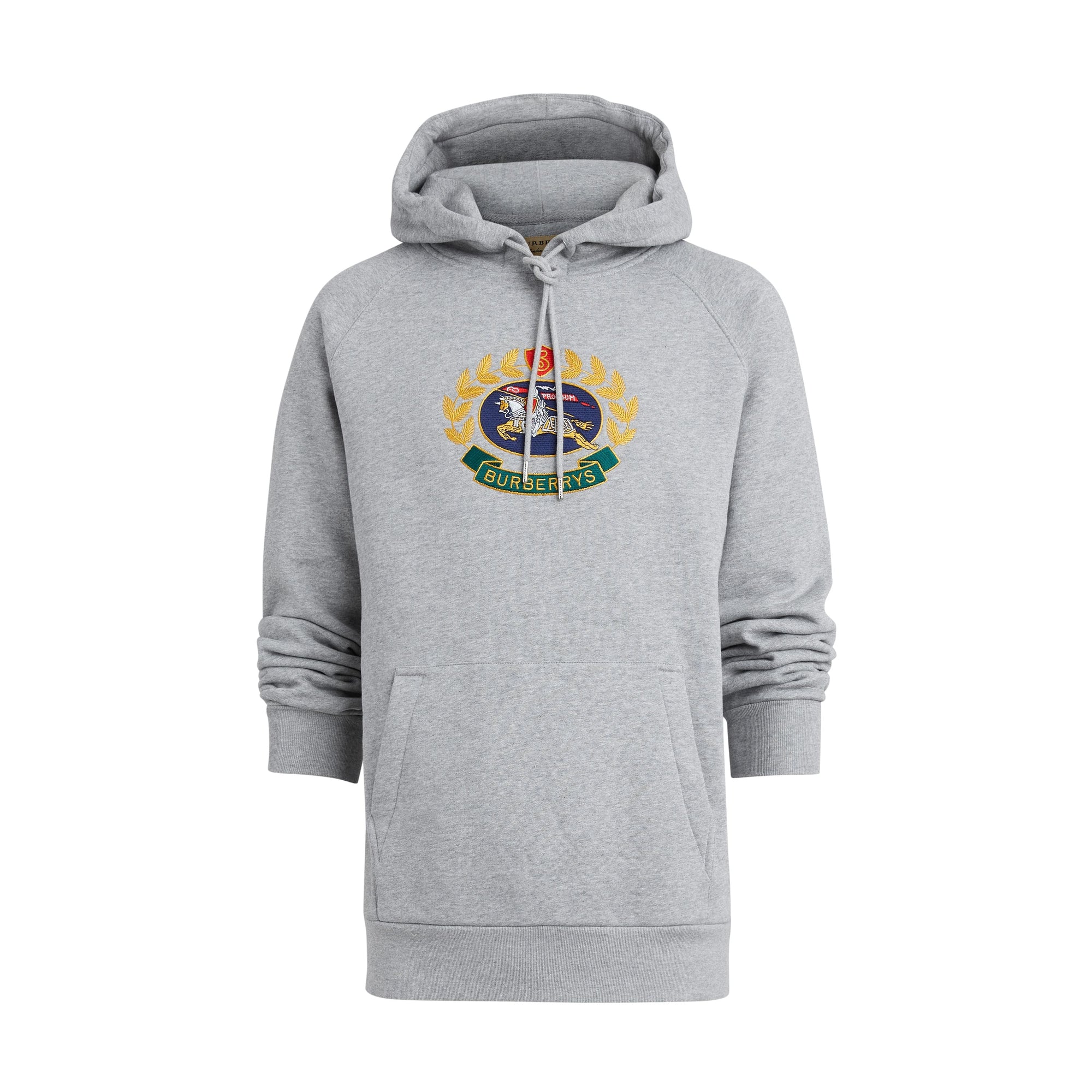PALE GREY MELANGE Sweat-shirt à capuche en jersey avec logo d'archive brodé