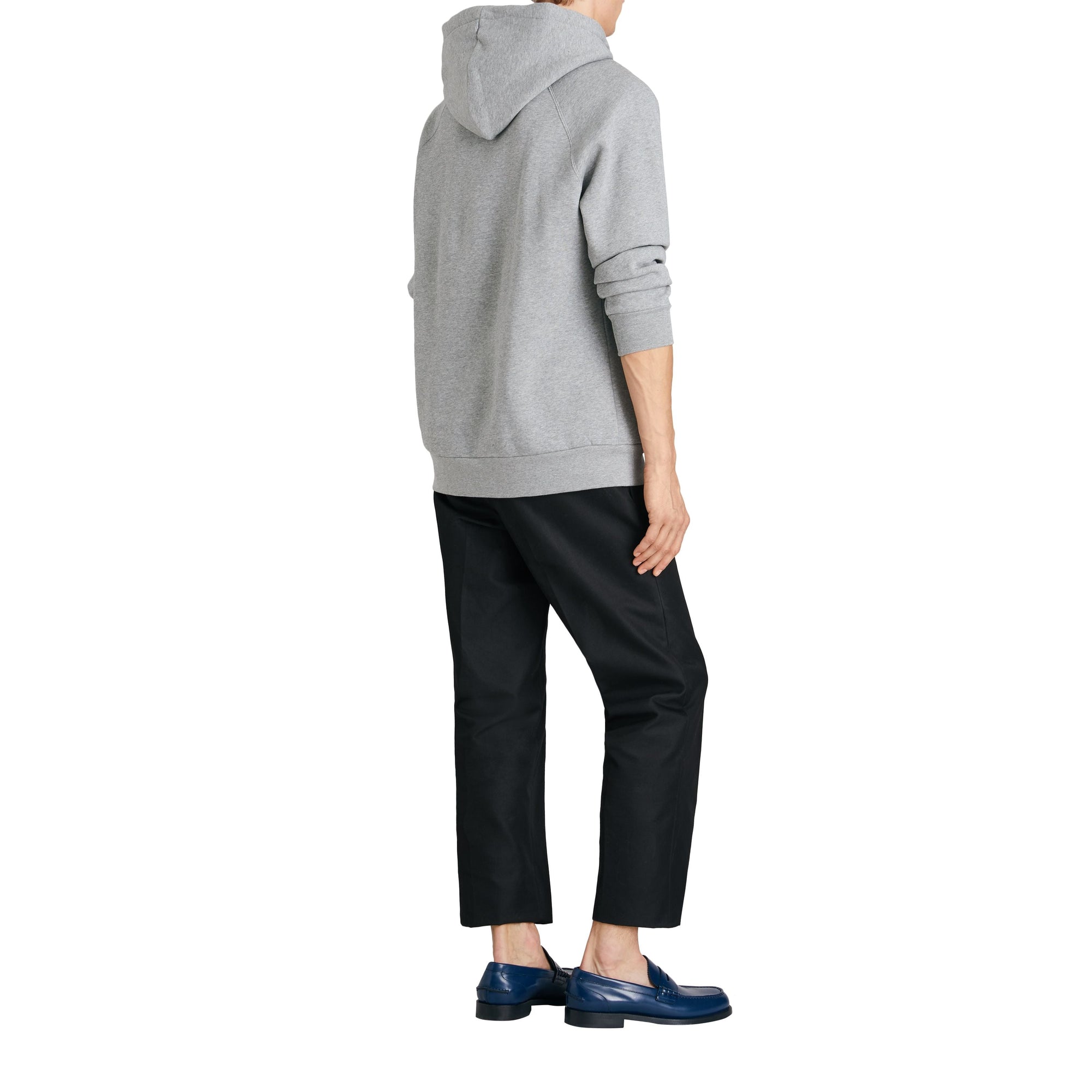 PALE GREY MELANGE Sweat-shirt à capuche en jersey avec logo d'archive brodé