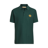 DARK FOREST GREEN Polo en piqué de coton avec logo d'archive
