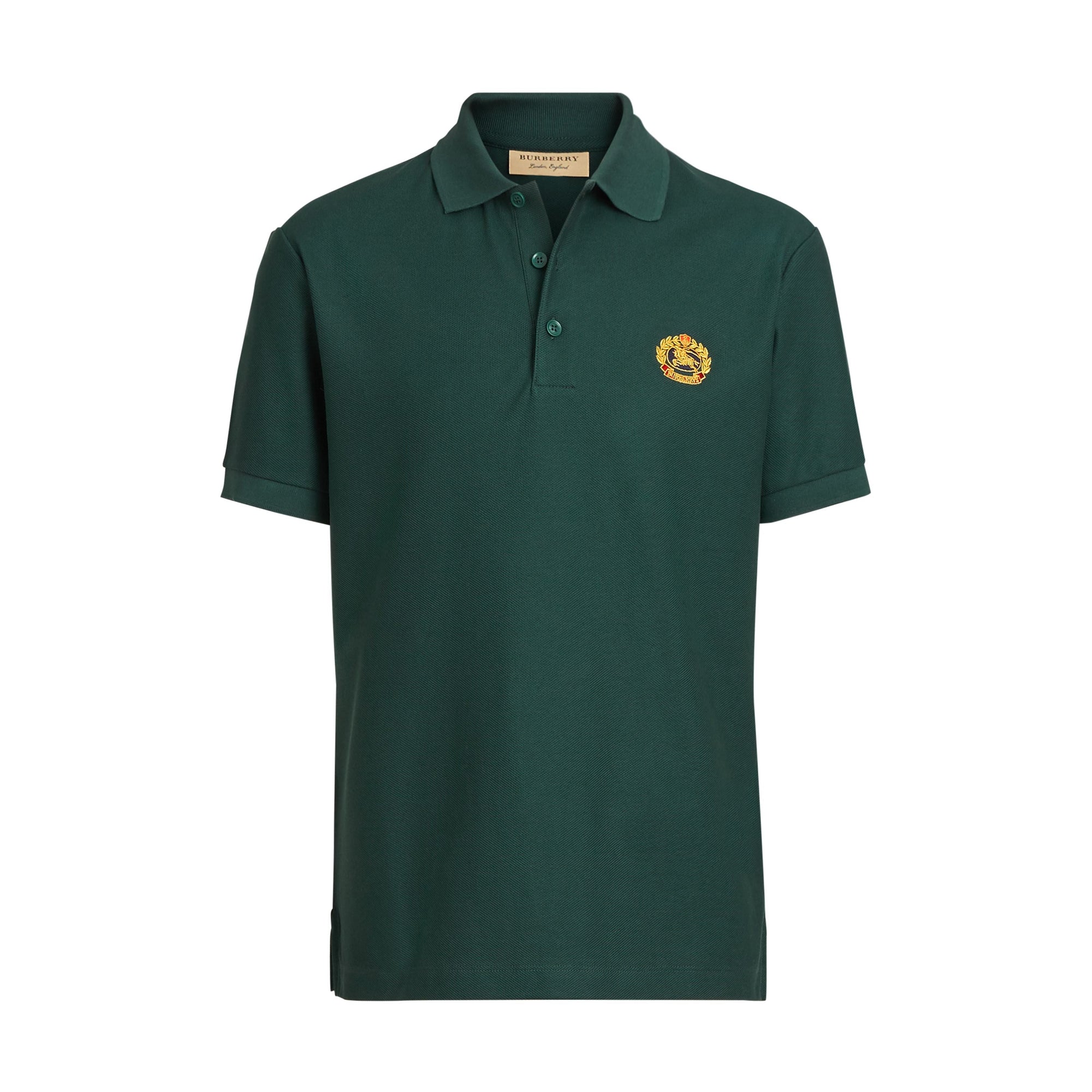 DARK FOREST GREEN Polo en piqué de coton avec logo d'archive