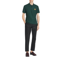 DARK FOREST GREEN Polo en piqué de coton avec logo d'archive