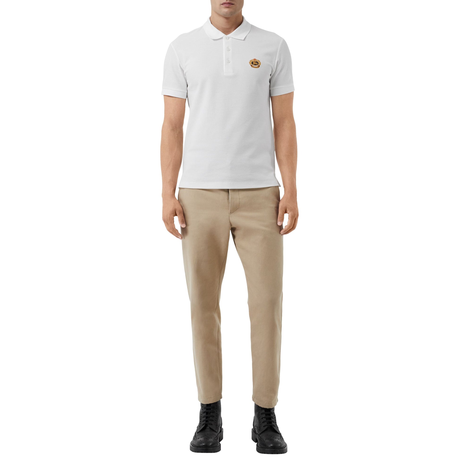 WHITE Polo en piqué de coton avec logo d'archive