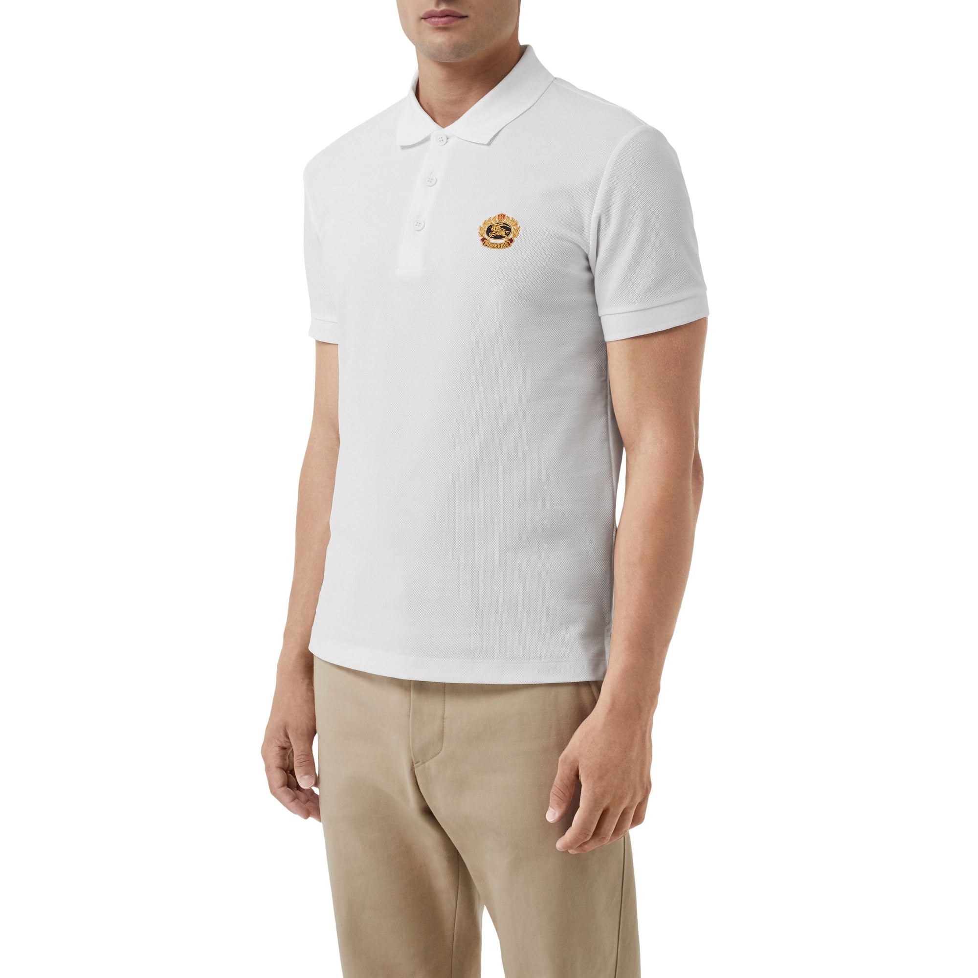 WHITE Polo en piqué de coton avec logo d'archive