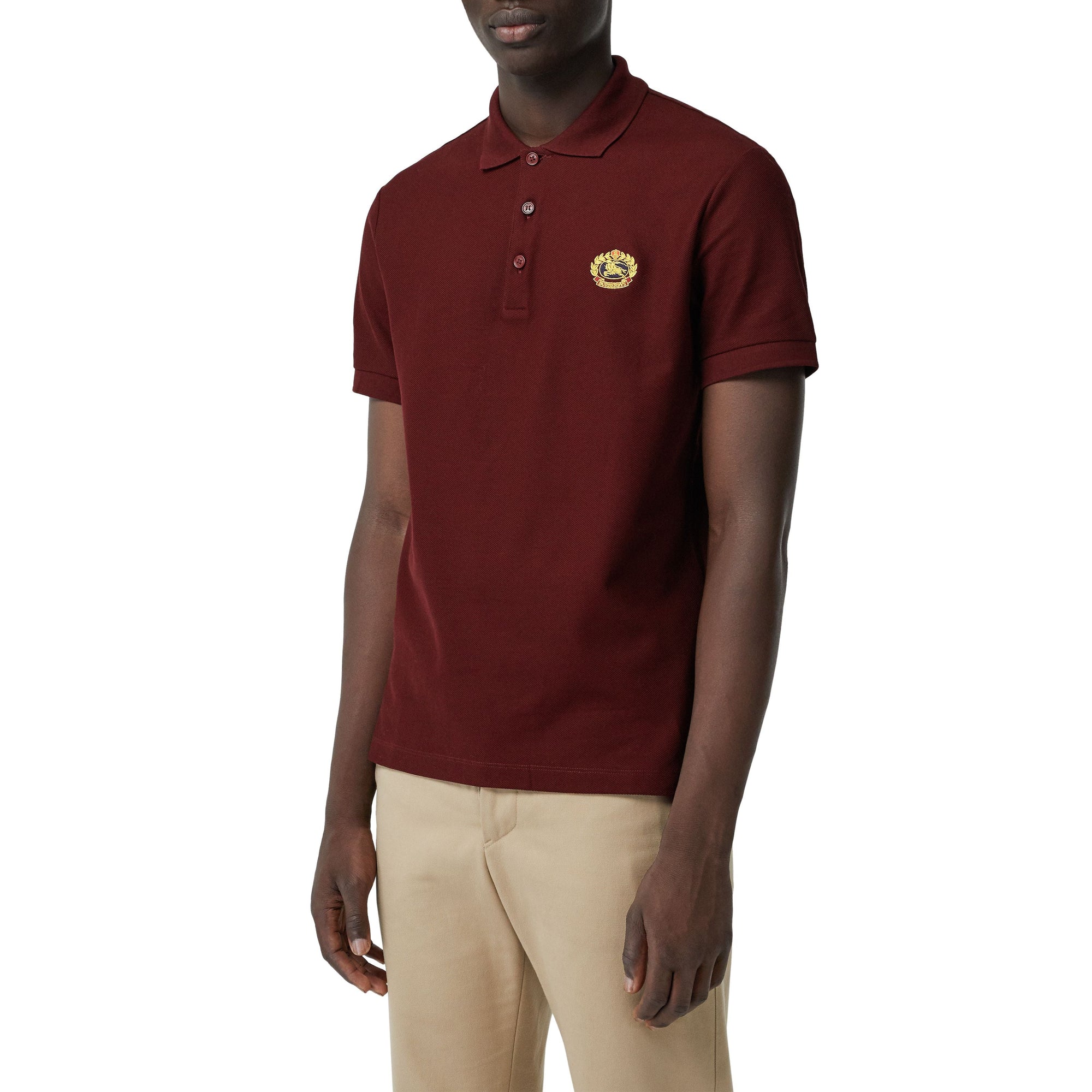BURGUNDY Polo en piqué de coton avec logo d'archive