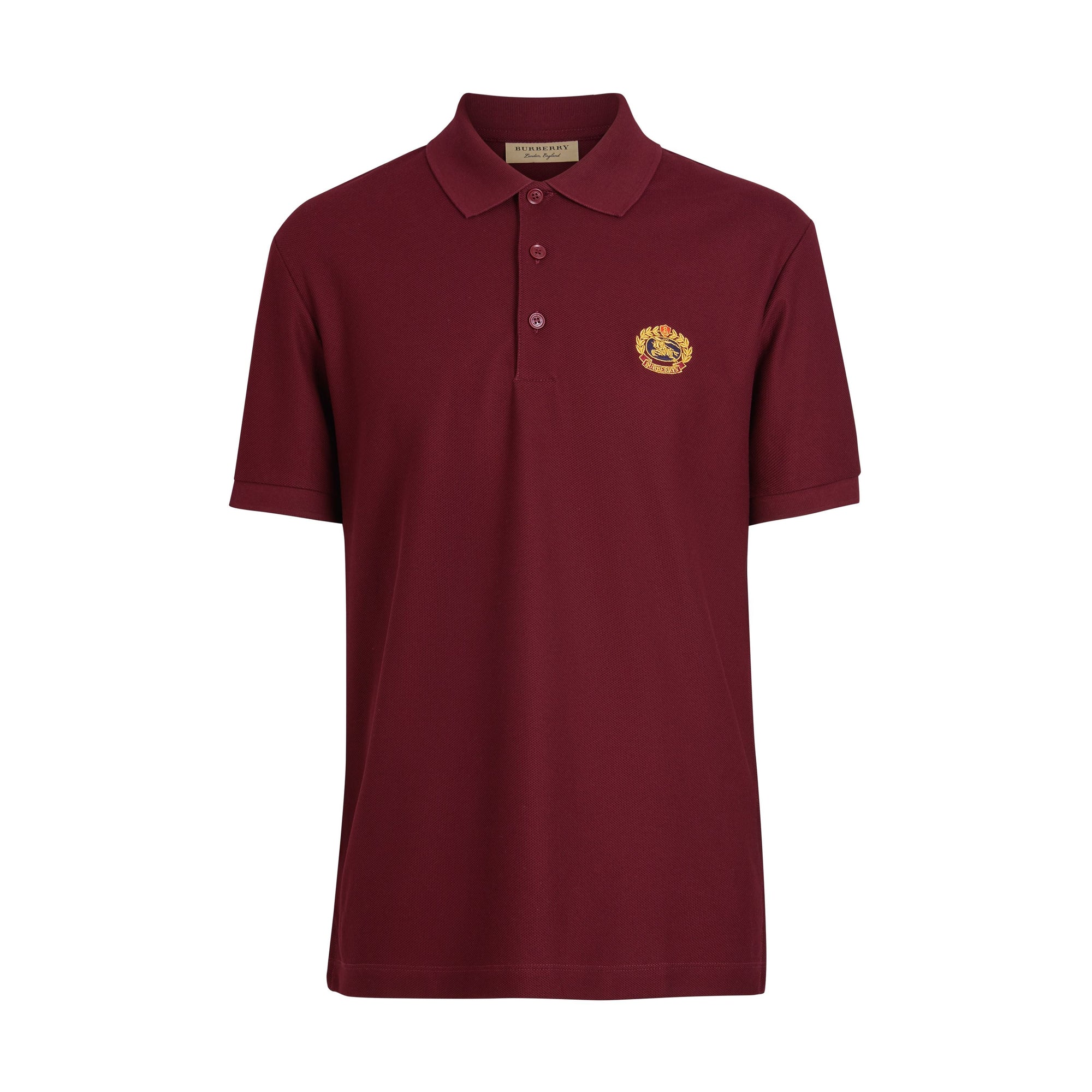 BURGUNDY Polo en piqué de coton avec logo d'archive