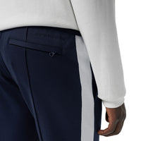 NAVY Pantalon à cordon de serrage en coton mélangé rayé sportswear