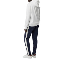 NAVY Pantalon à cordon de serrage en coton mélangé rayé sportswear