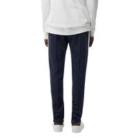 NAVY Pantalon à cordon de serrage en coton mélangé rayé sportswear