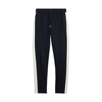 NAVY Pantalon à cordon de serrage en coton mélangé rayé sportswear