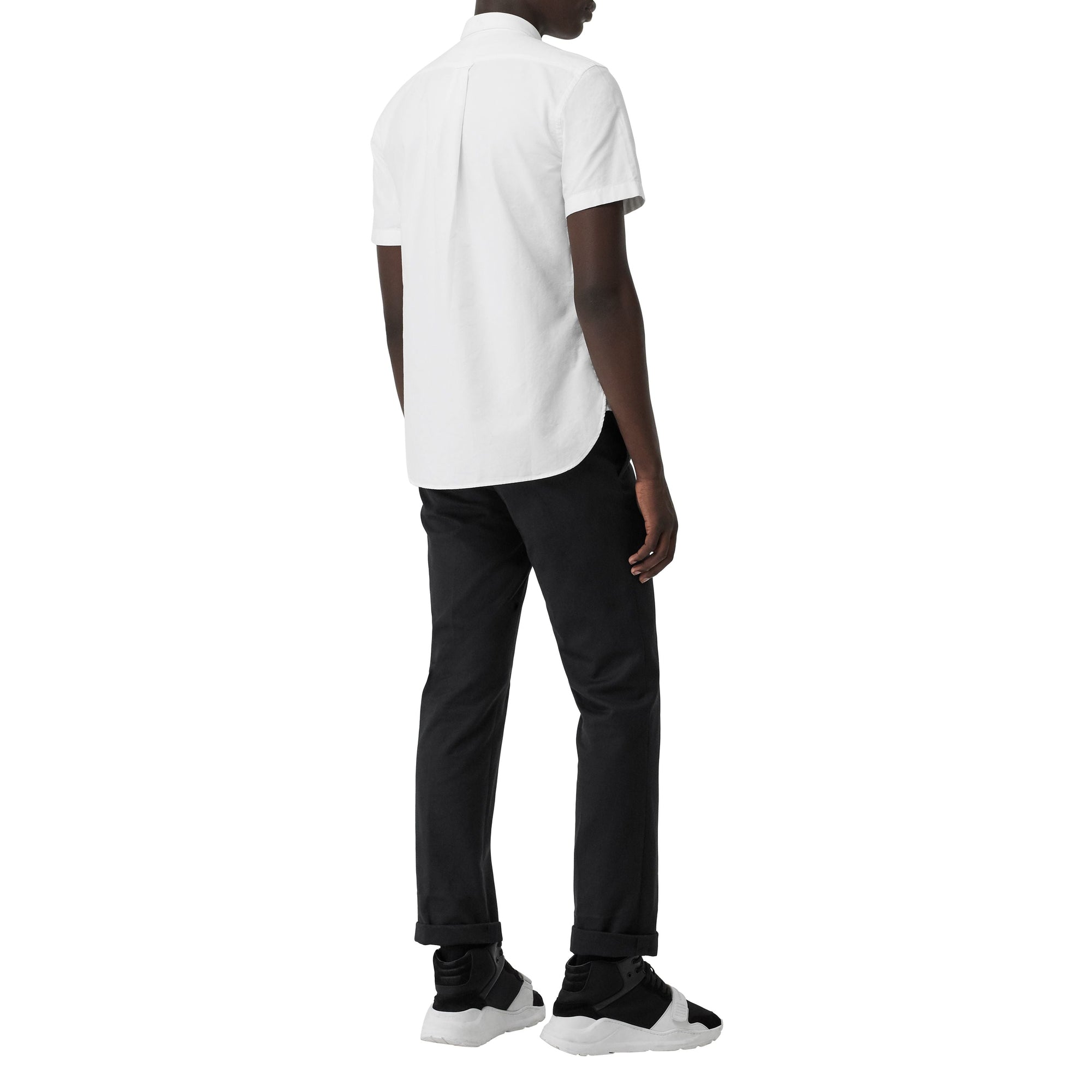 Chemise oxford en coton à manches courtes - Blanc