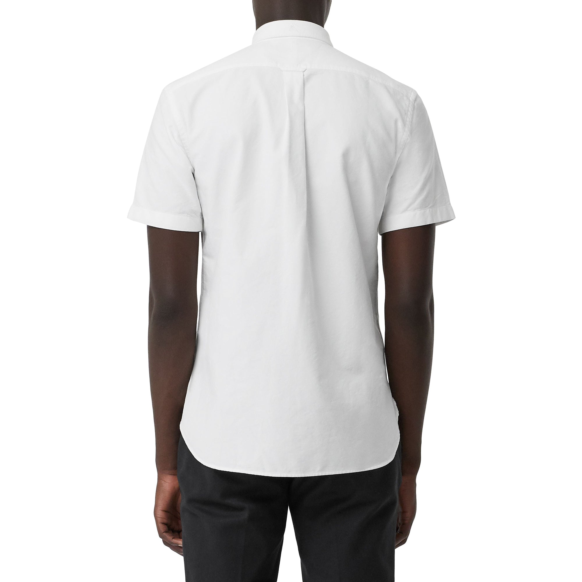 Chemise oxford en coton à manches courtes - Blanc