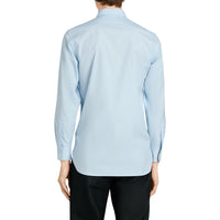 PALE BLUE Chemise en popeline de coton extensible avec poignets à motif check