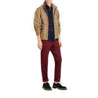 NAVY Chemise en popeline de coton extensible avec poignets à motif check