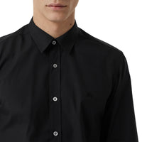 BLACK Chemise en popeline de coton extensible avec poignets à motif check
