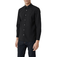 BLACK Chemise en popeline de coton extensible avec poignets à motif check