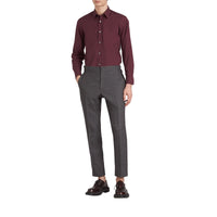 OXBLOOD Chemise en popeline de coton extensible avec poignets à motif check