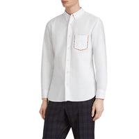 WHITE Chemise Oxford en coton à détails check