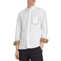 WHITE Chemise Oxford en coton à détails check