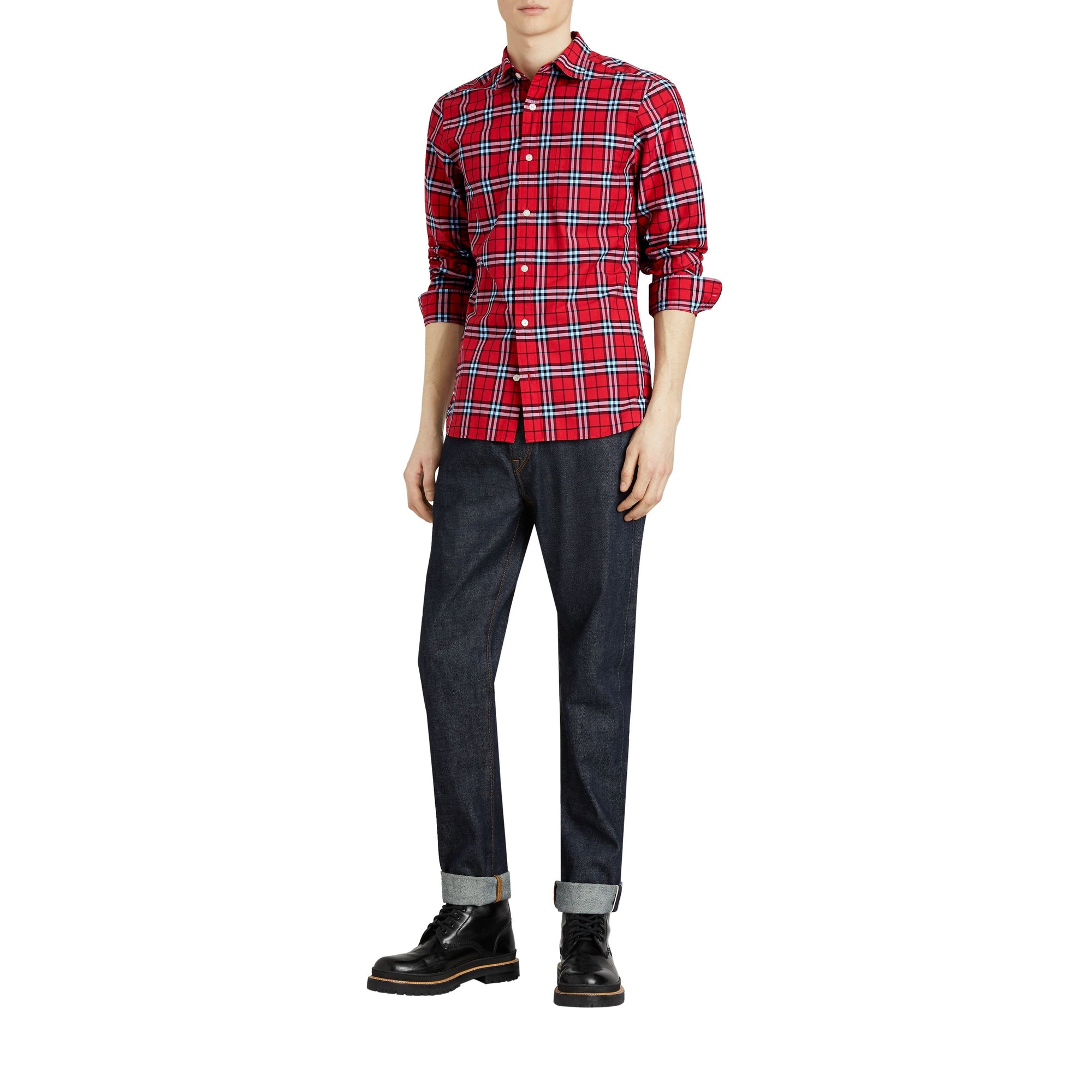 BRIGHT RED IP CHECK Chemise en coton à motif check