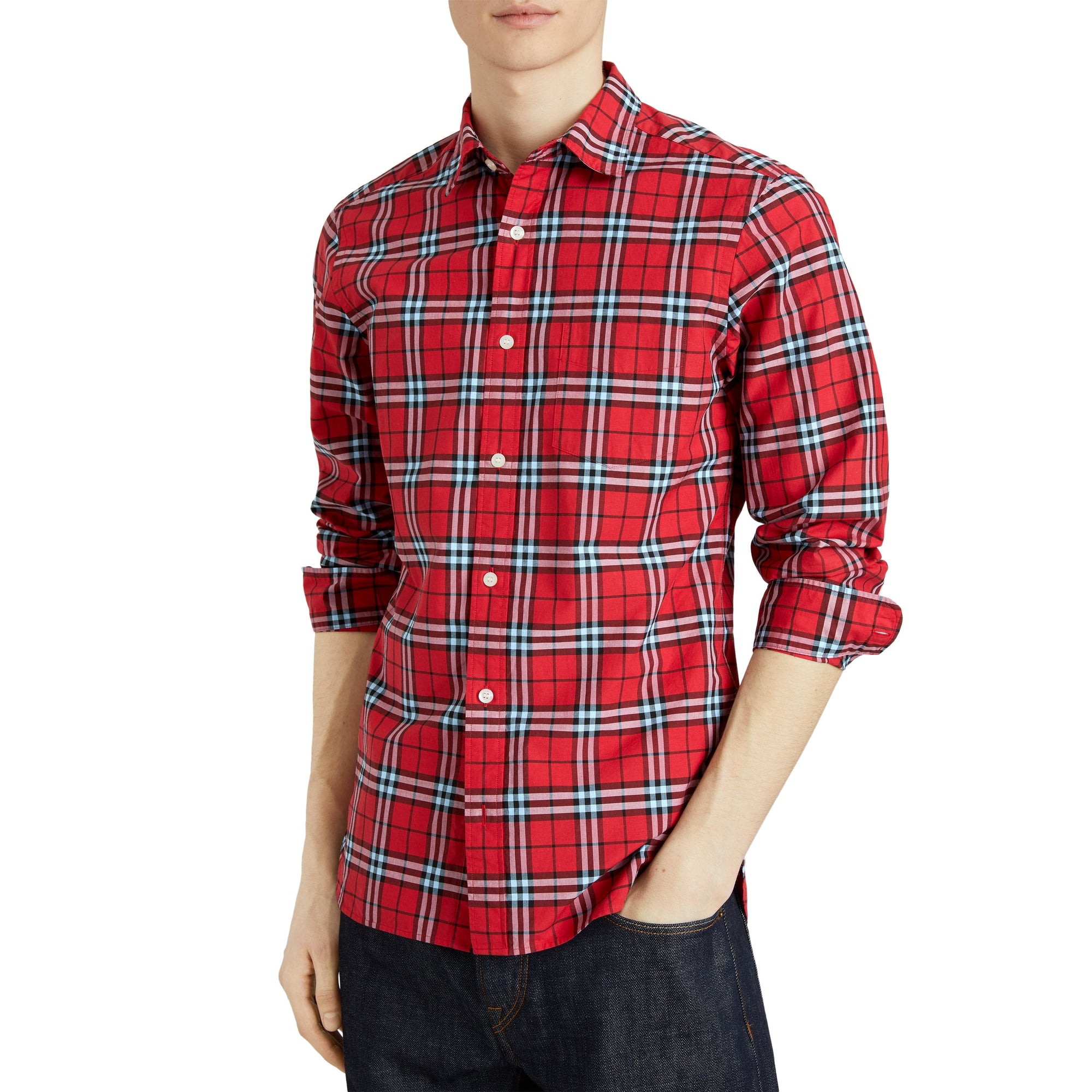 BRIGHT RED IP CHECK Chemise en coton à motif check