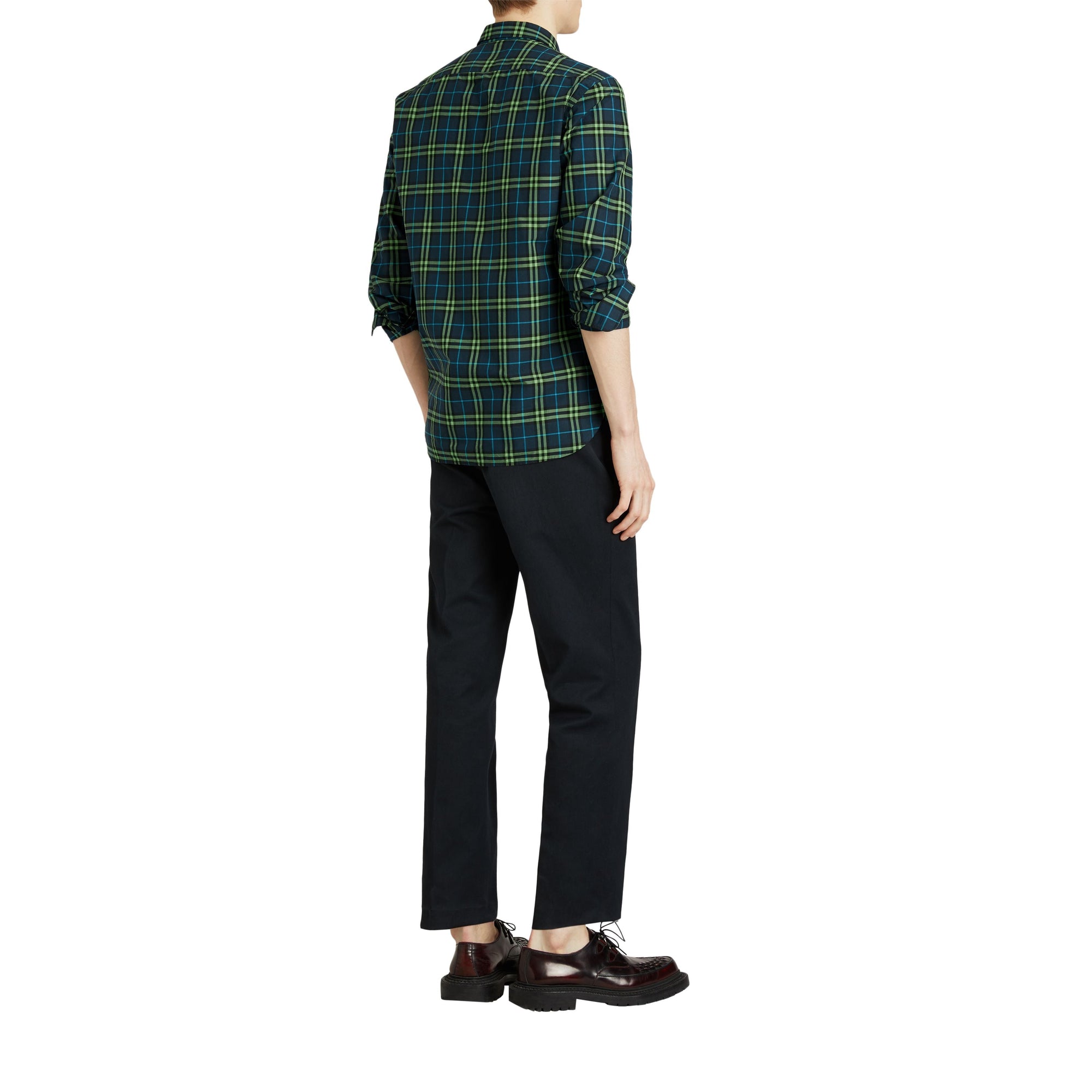 DRK PWTR BLU IP CHK Chemise en coton à motif check