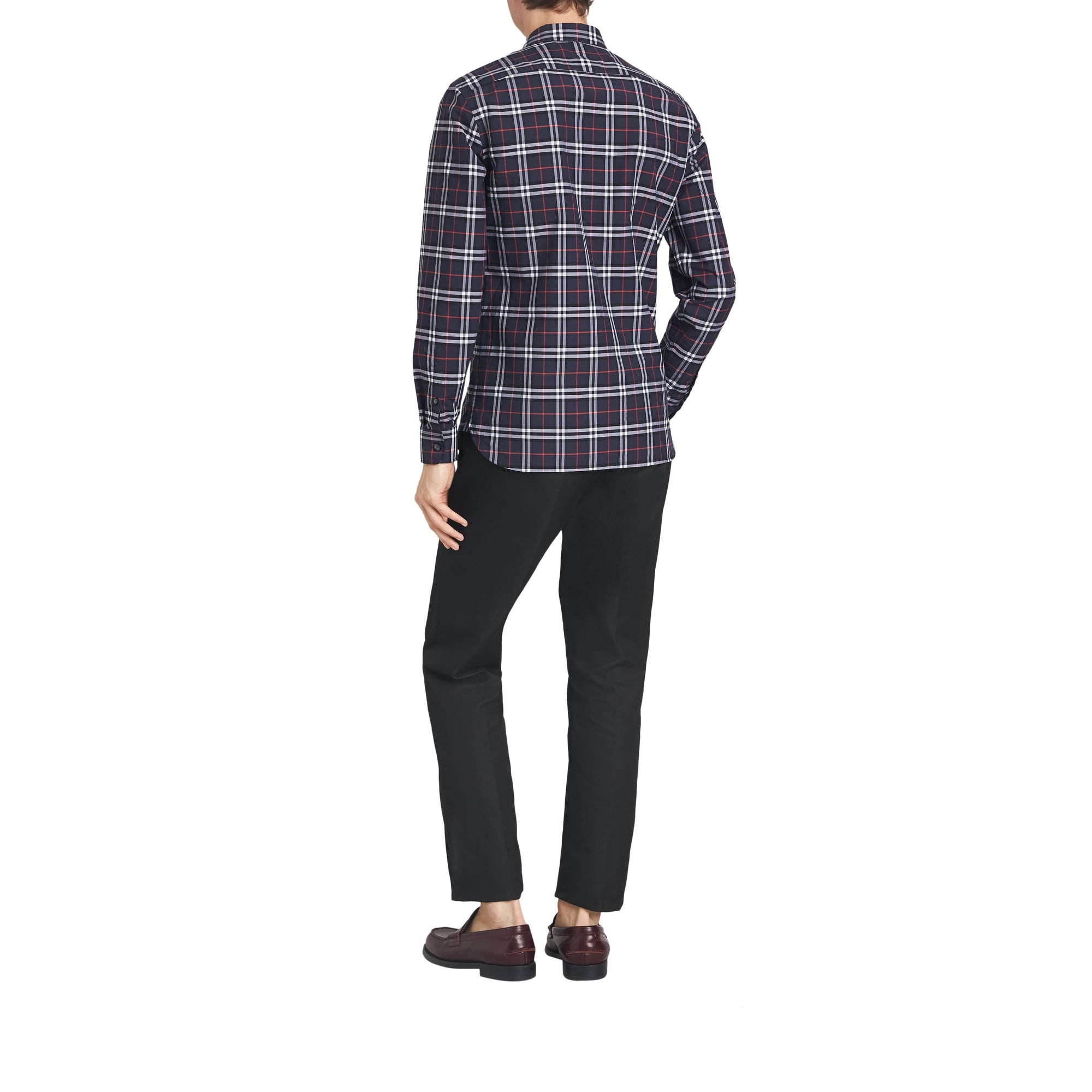 NAVY BLUE IP CHECK Chemise en coton à motif check