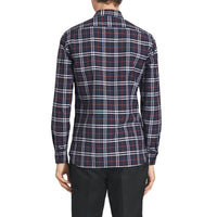 NAVY BLUE IP CHECK Chemise en coton à motif check