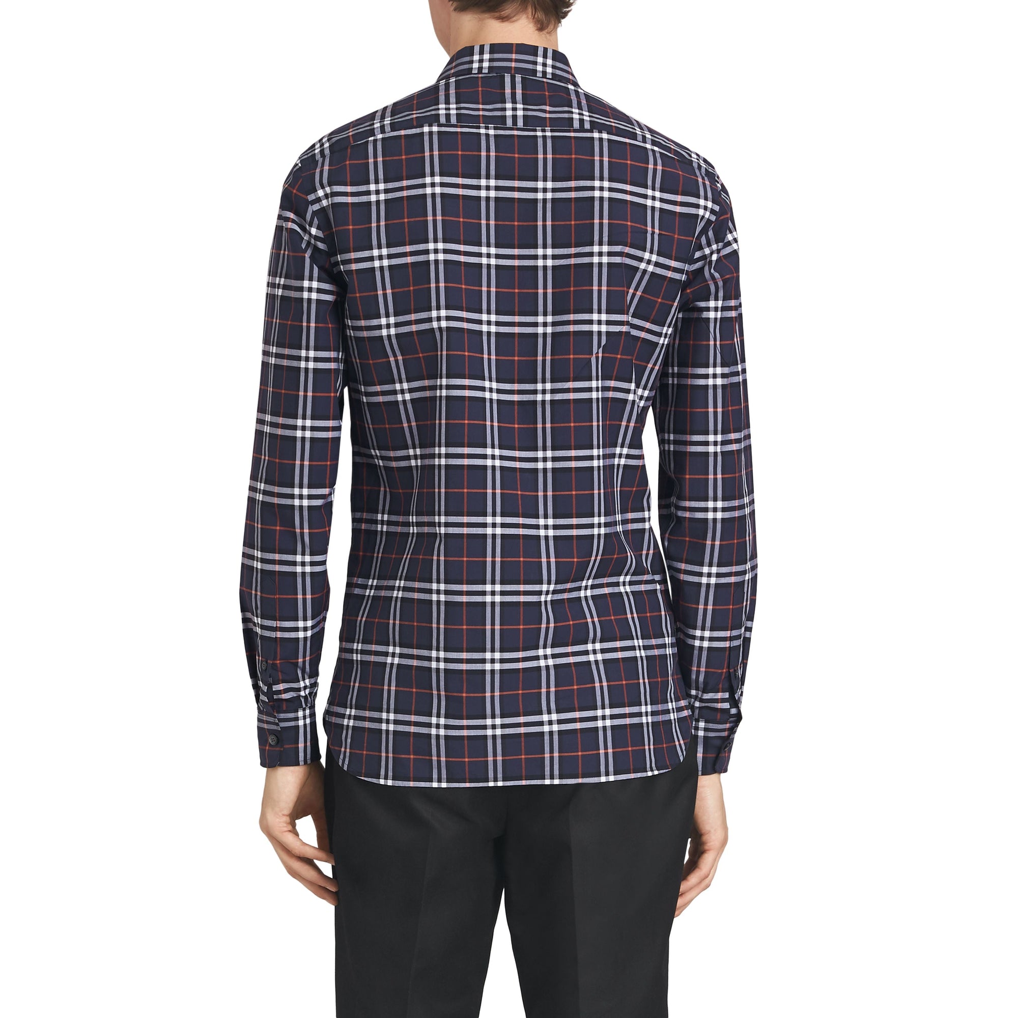 NAVY BLUE IP CHECK Chemise en coton à motif check