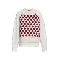 WHITE Pull en jersey et laine mérinos à pois