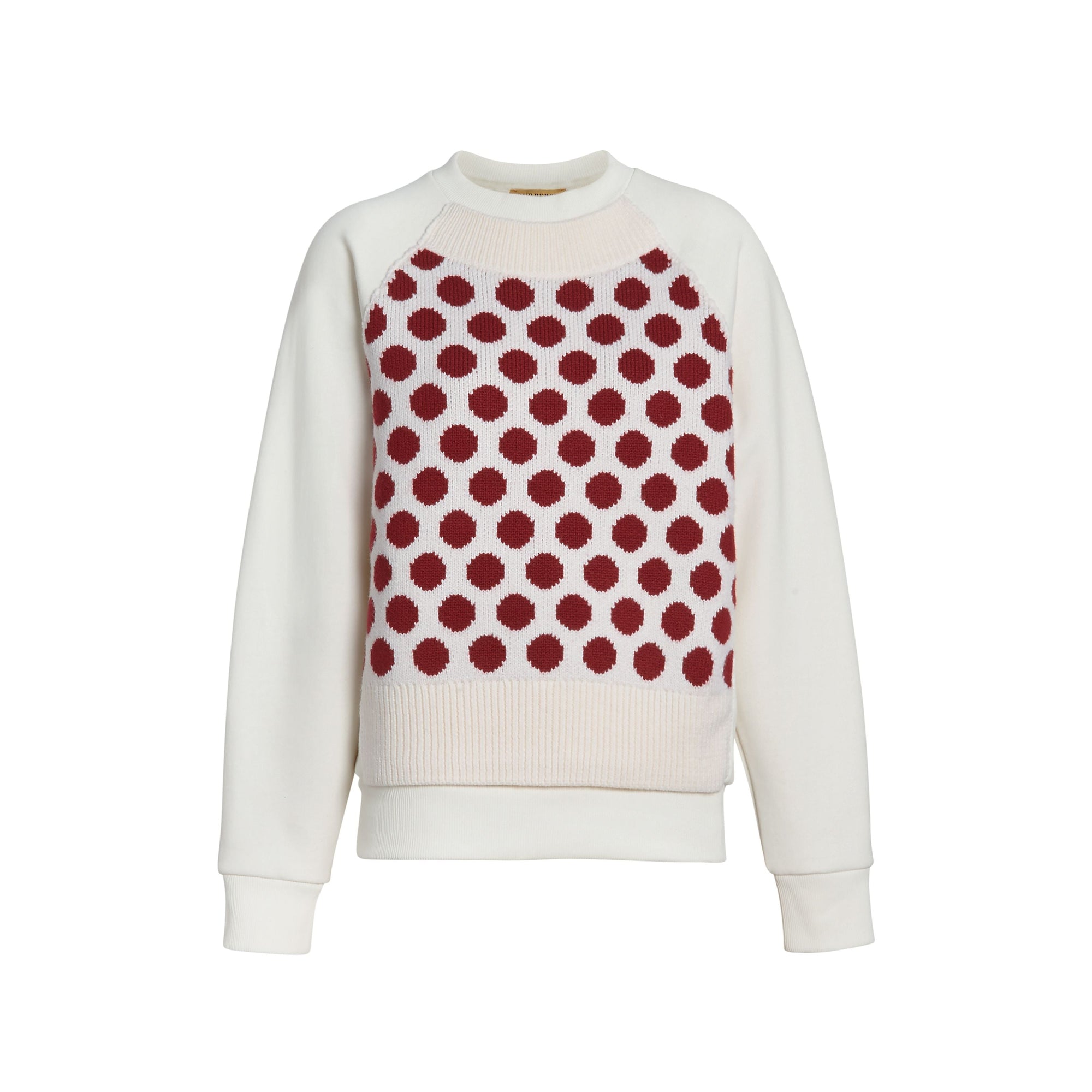 WHITE Pull en jersey et laine mérinos à pois