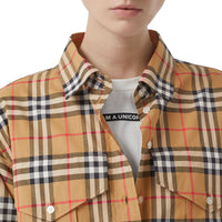 ANTIQUE YEL IP CHK Chemise oversize en coton Vintage check