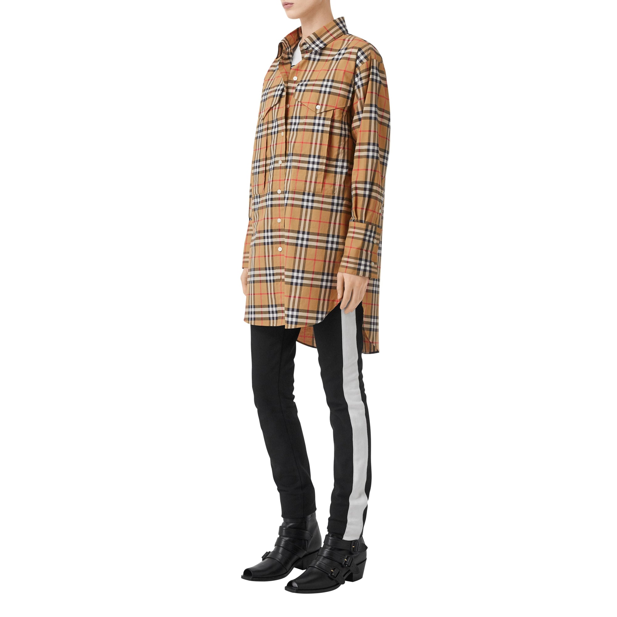 ANTIQUE YEL IP CHK Chemise oversize en coton Vintage check