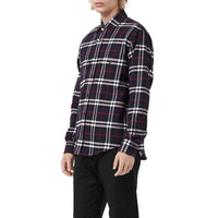 Chemise en flanelle de coton à motif check - Marine