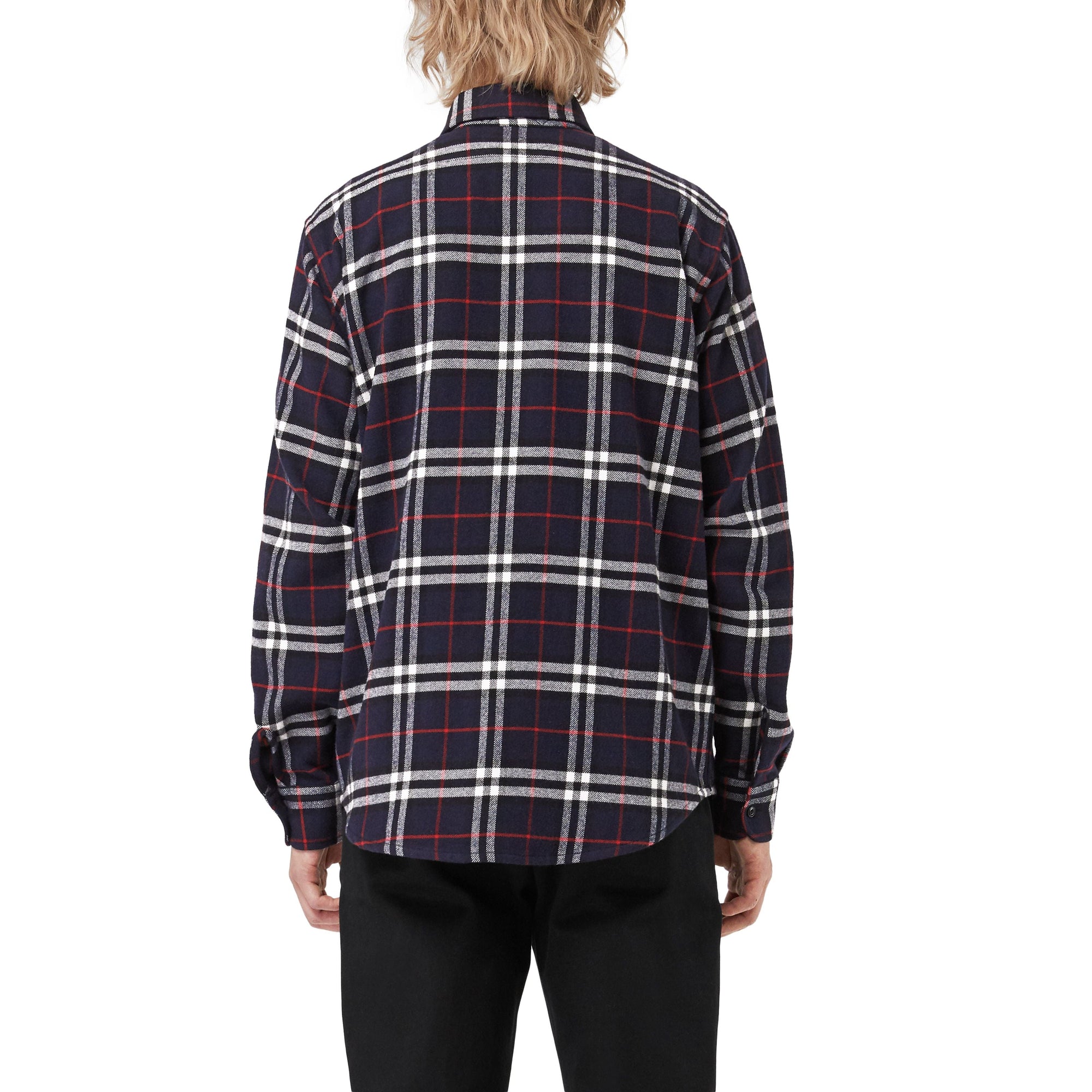 Chemise en flanelle de coton à motif check - Marine