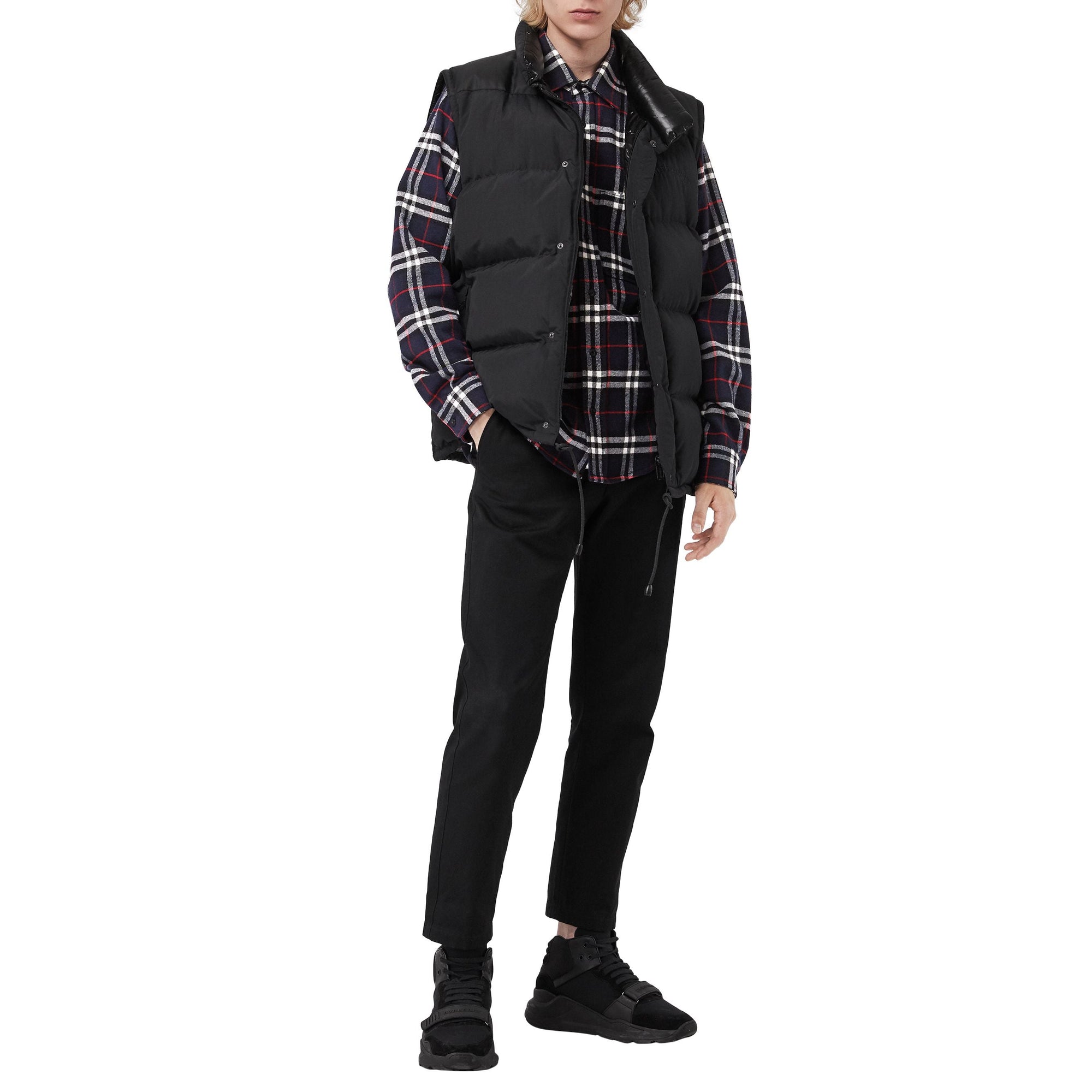 Chemise en flanelle de coton à motif check - Marine