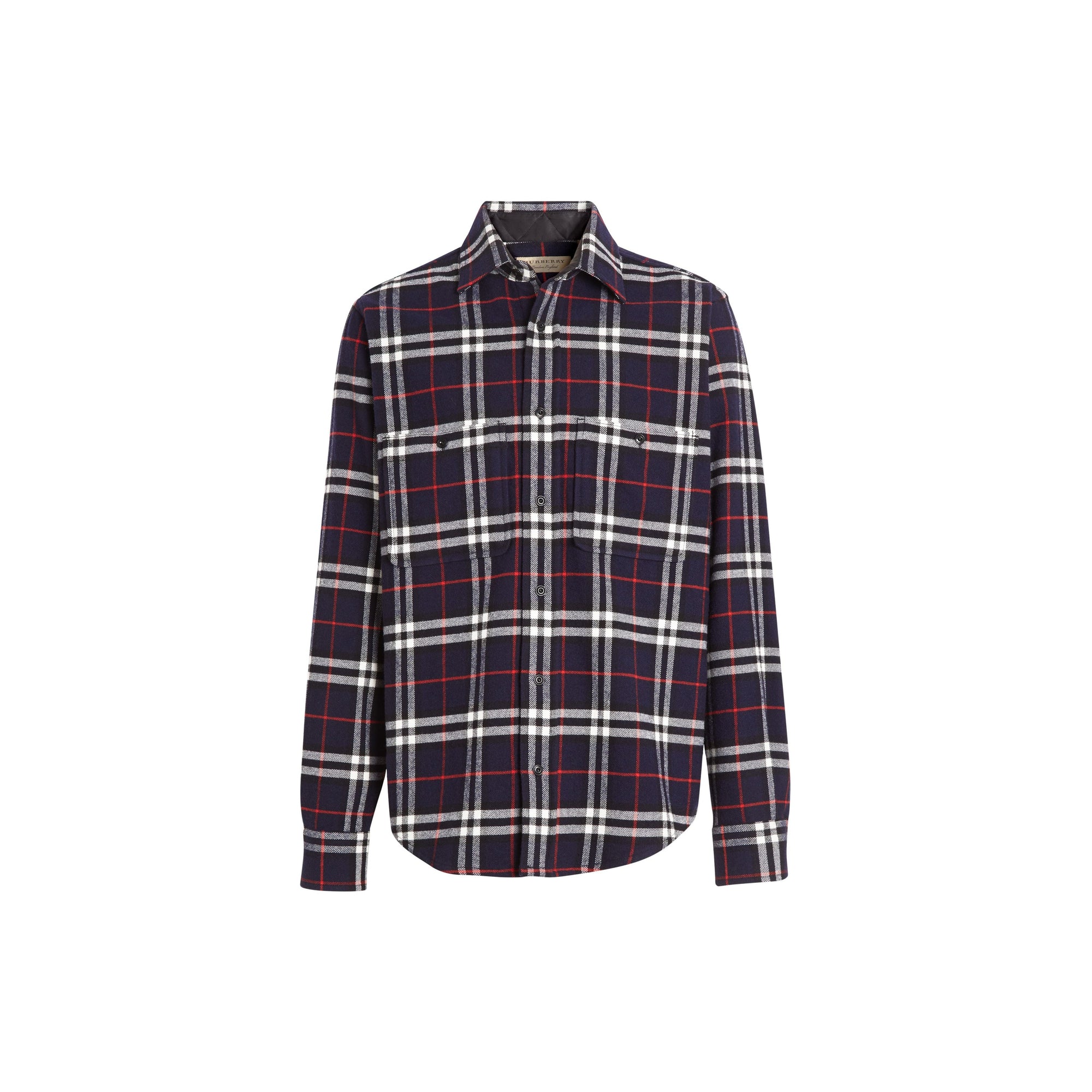 Chemise en flanelle de coton à motif check - Marine