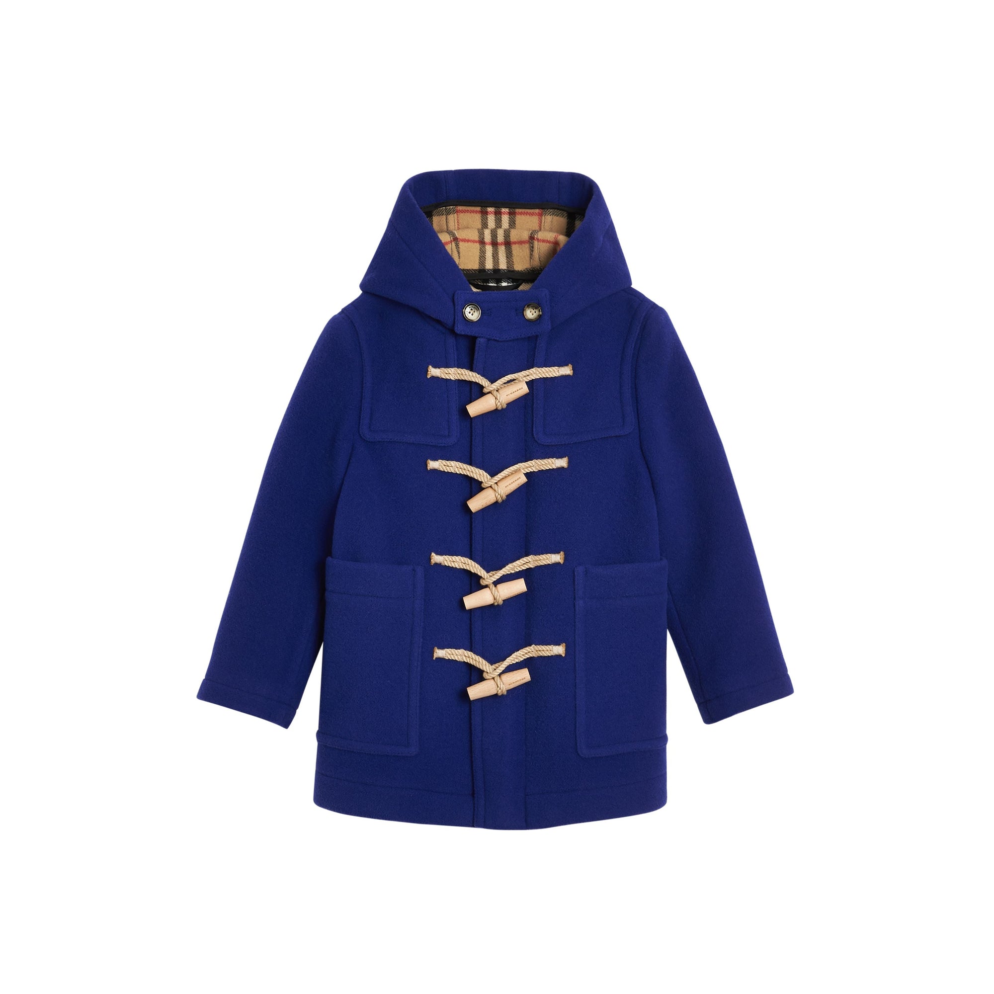 BRILLIANT BLU IP CHK Duffle-coat en laine double face