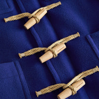 BRILLIANT BLU IP CHK Duffle-coat en laine double face