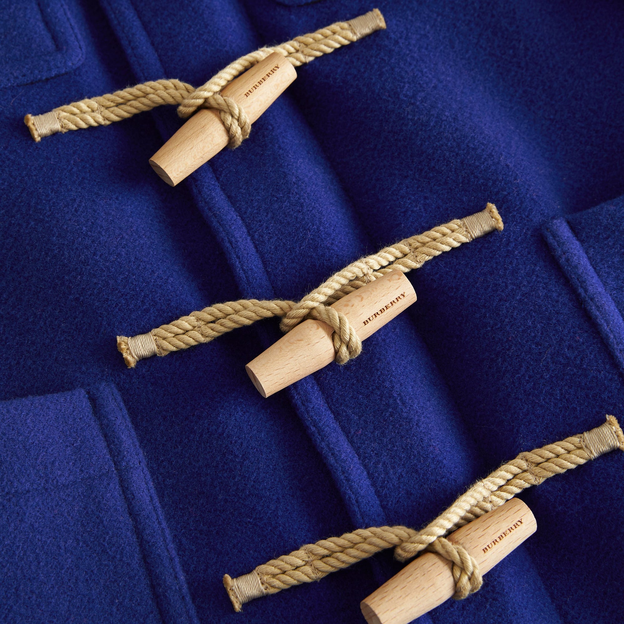 BRILLIANT BLU IP CHK Duffle-coat en laine double face