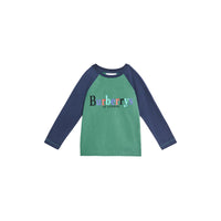 BRIGHT PIGMENT GREEN Haut en coton bicolore avec logo d'archive