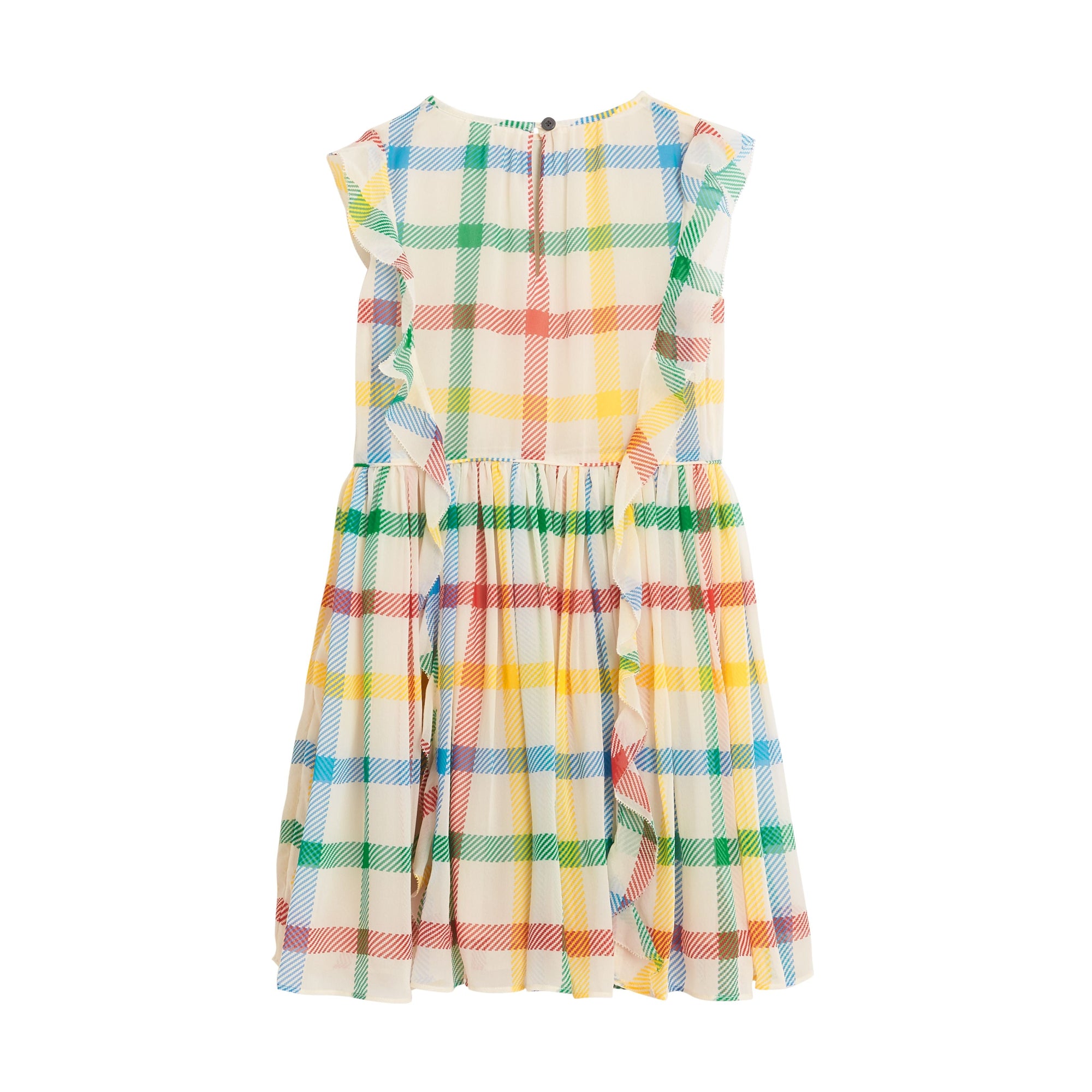 PALE STONE IP CHECK Robe en mousseline de soie à motif check et volants