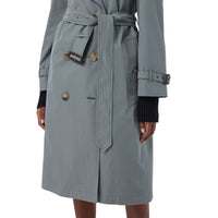 DUSTY BLUE Trench en gabardine tropicale doublé de laine