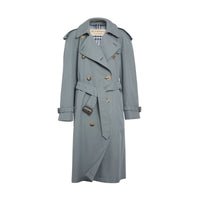 DUSTY BLUE Trench en gabardine tropicale doublé de laine