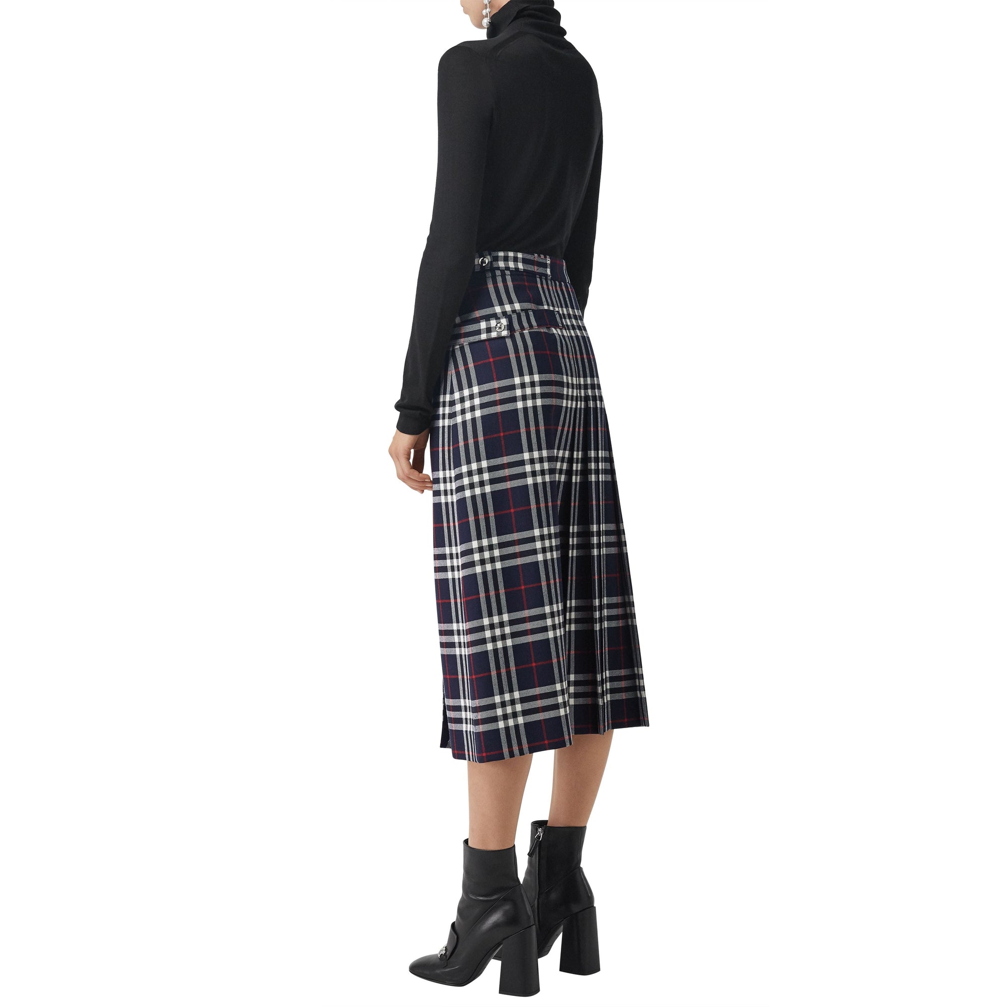 NAVY IP CHECK Kilt en laine tartan