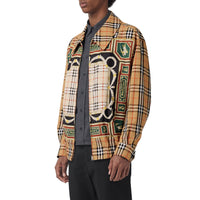 ANTIQUE YELLOW Veste Harrington à imprimé écharpes d'archive