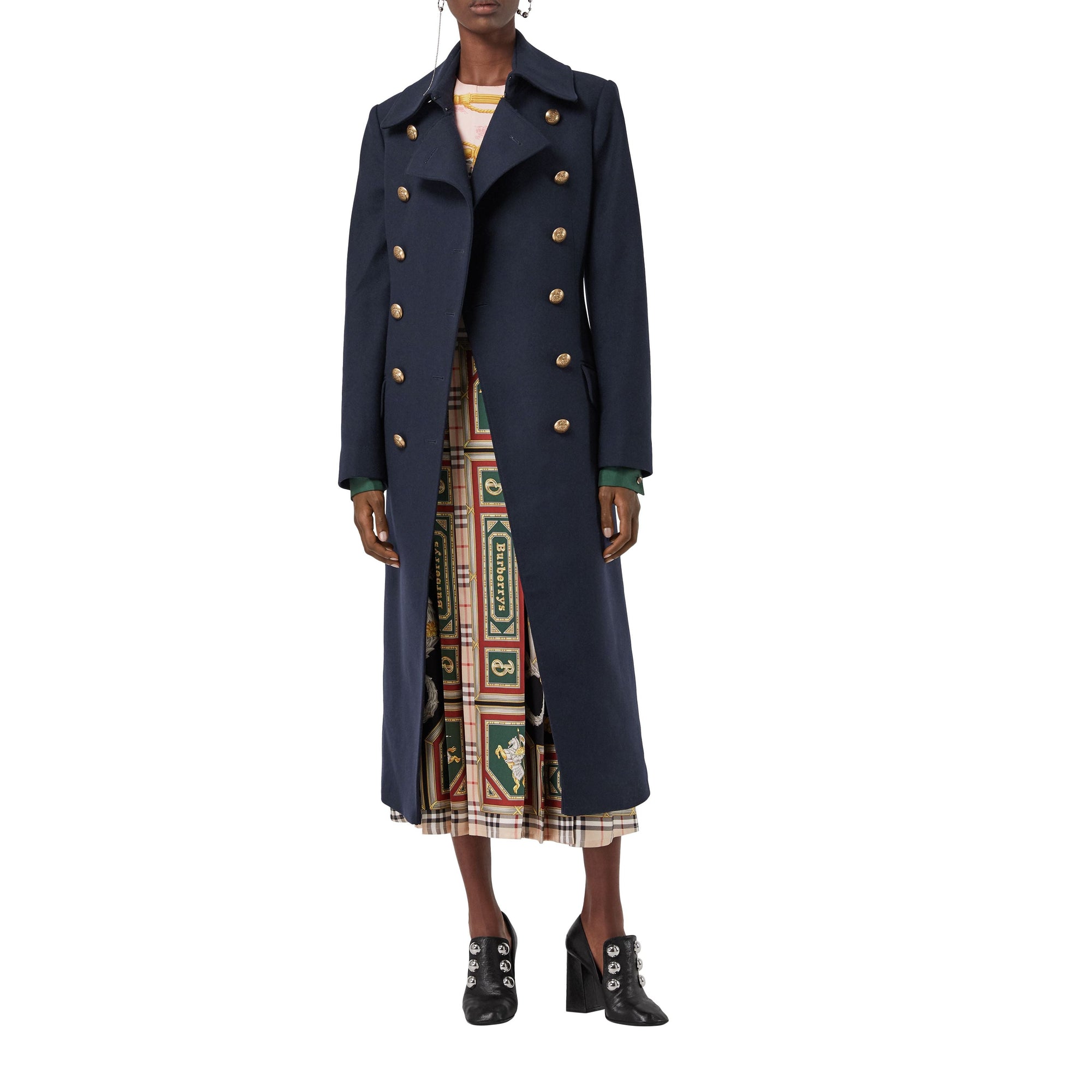 NAVY Manteau ajusté en laine et cachemire mélangés à double boutonnage